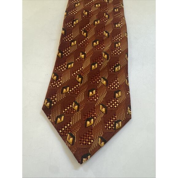 VINTAGE Ermenegildo Zegna Tie 100% Silk ITALY Made Necktie Business GEOMETRIC - Picture 3 of 9